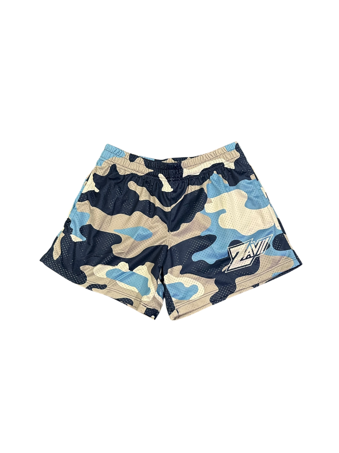 Blue Mesh Camo Shorts